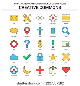 Creative Commons Flat Line Icon Set - Business Concept Icons Design