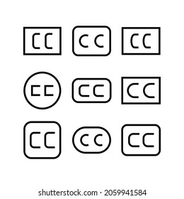 icono de creative commons o logotipo símbolo de signo aislado ilustración vector - Colección de iconos vectoriales de estilo negro de alta calidad