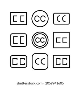 icono de creative commons o logotipo símbolo de signo aislado ilustración vector - Colección de iconos vectoriales de estilo negro de alta calidad