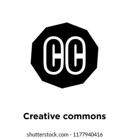 Creative commons icon vector isolated on white background, logo concept of Creative commons sign on transparent background, filled black symbol