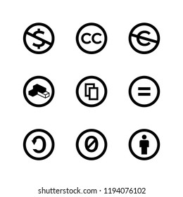 Creative commons public copyright licence marks and icons.