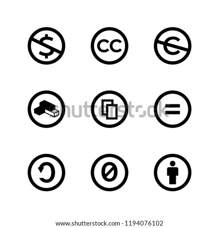 Creative commons public copyright licence marks and icons.