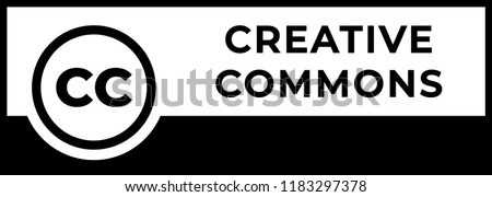 Creative commons rights management sign with circular CC icon.