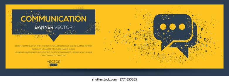 Creative (Communication) Banner Word with Icon ,Vector illustration.	