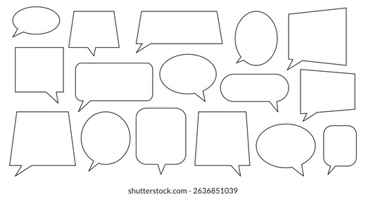 Creative Communication Speech Boxes for a Fun Touch .  simple flat design. text box and message icon collection on a white background. vector illustration. 