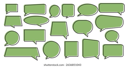 Creative Communication Speech Boxes for a Fun Touch .  simple flat design. text box and message icon collection on a white background. vector illustration. 