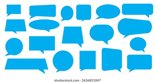 Creative Communication Speech Boxes for a Fun Touch .  simple flat design. text box and message icon collection on a white background. vector illustration. 