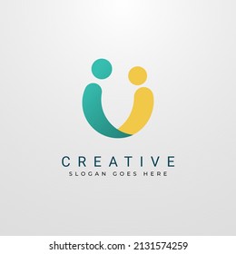 Creative community logo concept  Smile   partnership icon combination 