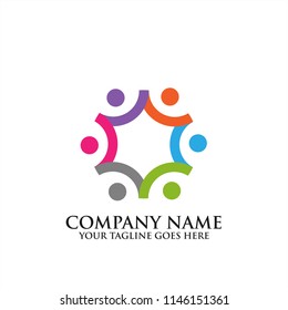 Creative community social icon, Abstract Colourfull human vector icon 