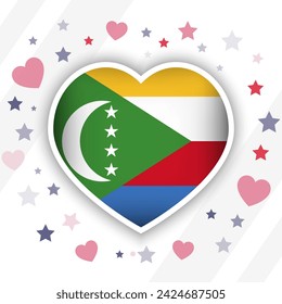 Creative Comoros Flag Heart Icon