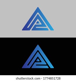 Creative Compact APC Brand Blue Logo Inspiration in White Grey Background and Black Background for Business and Corporate or Company Vector Idea Design Concept