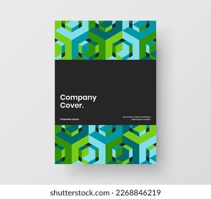 Creative company brochure design vector illustration. Amazing geometric pattern banner template.
