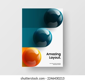 Creative Company deckt A4 Design Vektor-Vorlage. Premium 3D-Bälle Broschüre Illustration.
