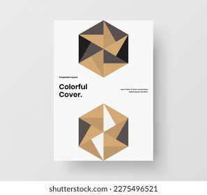 Creative company cover vector design illustration. Clean mosaic pattern brochure template.