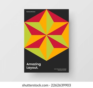 Creative company identity A4 vector design layout. Amazing geometric shapes presentation concept.