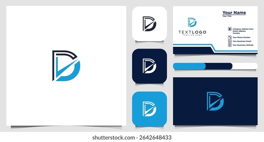 Creative Company Identity Design with Letter D, Card and Stationery Set