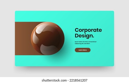 Diseño vectorial de diseño de identidad de empresa creativa. Plantilla de postales de bolas realistas y minimalistas.