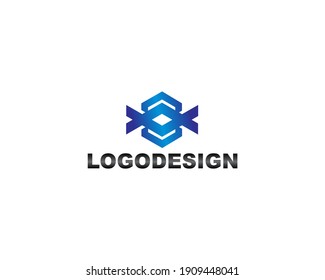 Creative company identity with polygon shape logo design