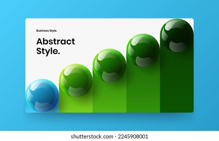 Creative company identity vector design illustration. Geometric 3D spheres corporate cover template.