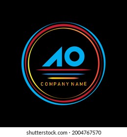 creative company logo.ao letter logo with round circle