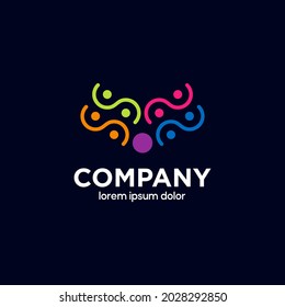 Plantilla de logotipo de empresa creativa. Estilo de diseño colorido. Usable para marca de negocios y empresa creativa. Ilustración vectorial.
