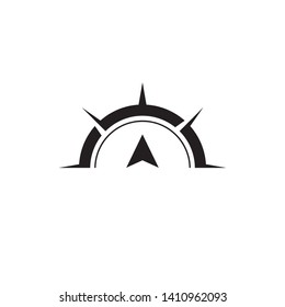 Creative Compass Concept Logo Design Template. Simple Black Compass Icon Travel isolated on white background. Vector Illustration