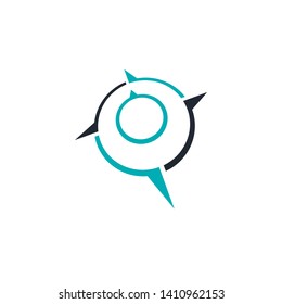 Creative Compass Concept Logo Design Template. Simple Black Blue Compass Icon Travel isolated on white background. Vector Illustration