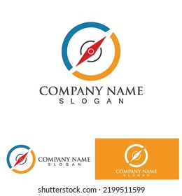 Plantilla de diseño de logotipos de conspectos de brújula creativa
