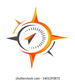 Creative Compass Logo Concept Design Template.
stylish flat design white Compass vector Icon.