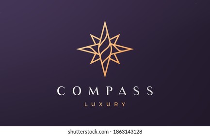 concepto de logotipo de brújula creativa con un estilo moderno y lujoso