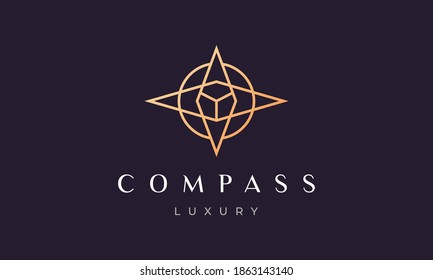 creative compass logo concept with modern and luxury style