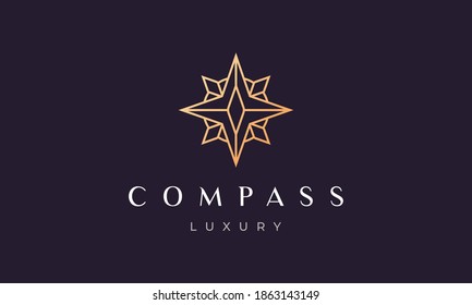 creative compass logo concept with modern and luxury style