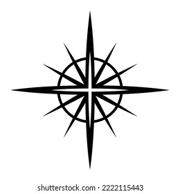 Creative Compass. Nautical Star Shape. Flat Logo Icon. Isolated Travel Design. Vector Illustration.
