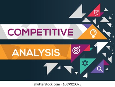 Creative (competitive analysis) Banner Word with Icons, Vector illustration.
