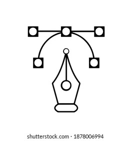 Creative composition with a contour icon on a white background. graphic design. Close-up. Vector. An icon for creativity, art, learning and society.