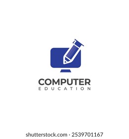 Creative Computer education logo design 