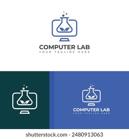 Creative Computer lab vector logo design. 