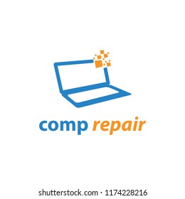 creative computer logo, computer repair logo design template