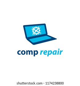 creative computer logo, computer repair logo design template