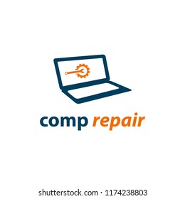 creative computer logo, computer repair logo design template