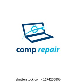 creative computer logo, computer repair logo design template