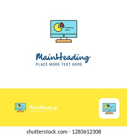 Creative Computer presentation Logo Design. Flat color Logo place for Tagline. Vector Illustration