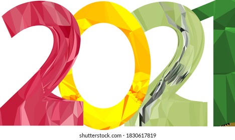 Creative concept of 2021 Happy New Year posters. Design templates with typography logo 2021 for celebration and season decoration. Minimalistic trendy backgrounds for branding, banner, cover, card