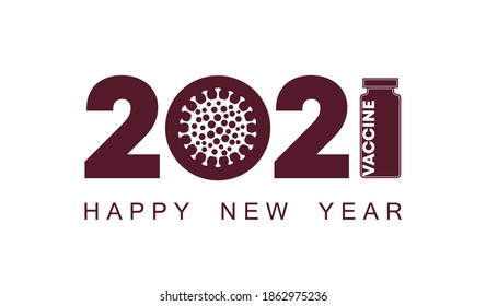 Creative concept of 2021 Happy New Year posters set. Design templates with typography logo 2021 for celebration and season decoration. Minimalistic trendy backgrounds for branding, banner, cover, card