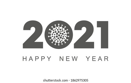 Creative concept of 2021 Happy New Year posters set. Design templates with typography logo 2021 for celebration and season decoration. Minimalistic trendy backgrounds for branding, banner, cover, card