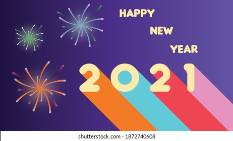 Creative Concept 2021 HAPPY NEW YEAR Posters. Design template Celebration typography poster, banner or greeting card for Merry Christmas and happy new year. Vector Illustration