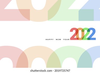 Creative concept of 2022 Happy New Year posters set. Design templates with typography logo 2022 for celebration and season decoration. Minimalistic trendy backgrounds for branding, banner, cover, card