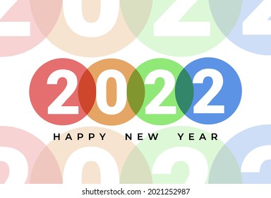 Creative concept of 2022 Happy New Year posters set. Design templates with typography logo 2022 for celebration and season decoration. Minimalistic trendy backgrounds for branding, banner, cover, card