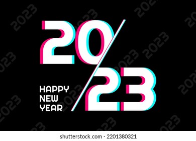 Creative concept of 2023 Happy New Year poster in social media style. Design template with typography logo 2023 for celebration. New year design template for social media post and cover