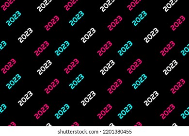 Creative concept of 2023 Happy New Year poster in social media style. Seamless pattern. New year design template for social media post and cover. Vector illustration. EPS10